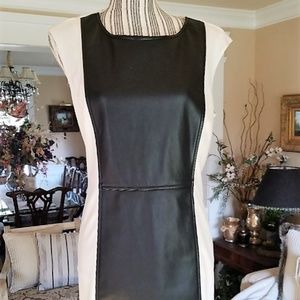 Spence Creme w/ Faux Black Leather dress 12/14